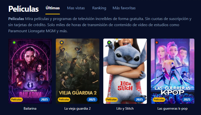 Imagen de la interfaz de StreamCloud